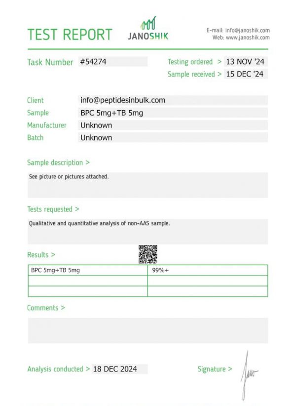Dual-Pathway Complex - BPC 5mg + TB 5mg Research Reagent (10 vials)