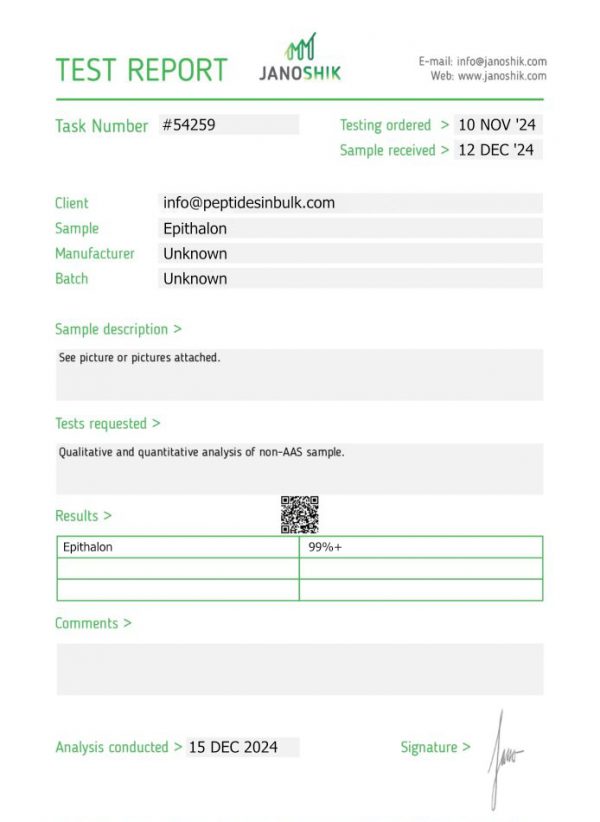 Ala-Glu-Asp-Gly (Epithalon) - High Purity Polypeptide Research Reagent (10 vials)