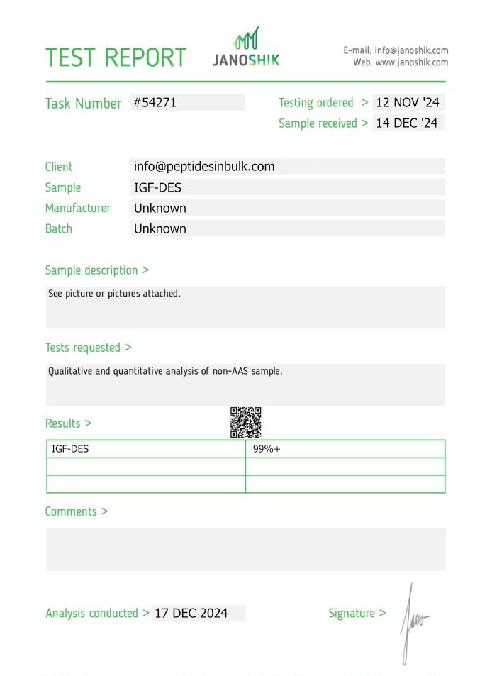 IGF-DES (1-67) - Synthetic Polypeptide Laboratory Compound (10 vials) - Image 3