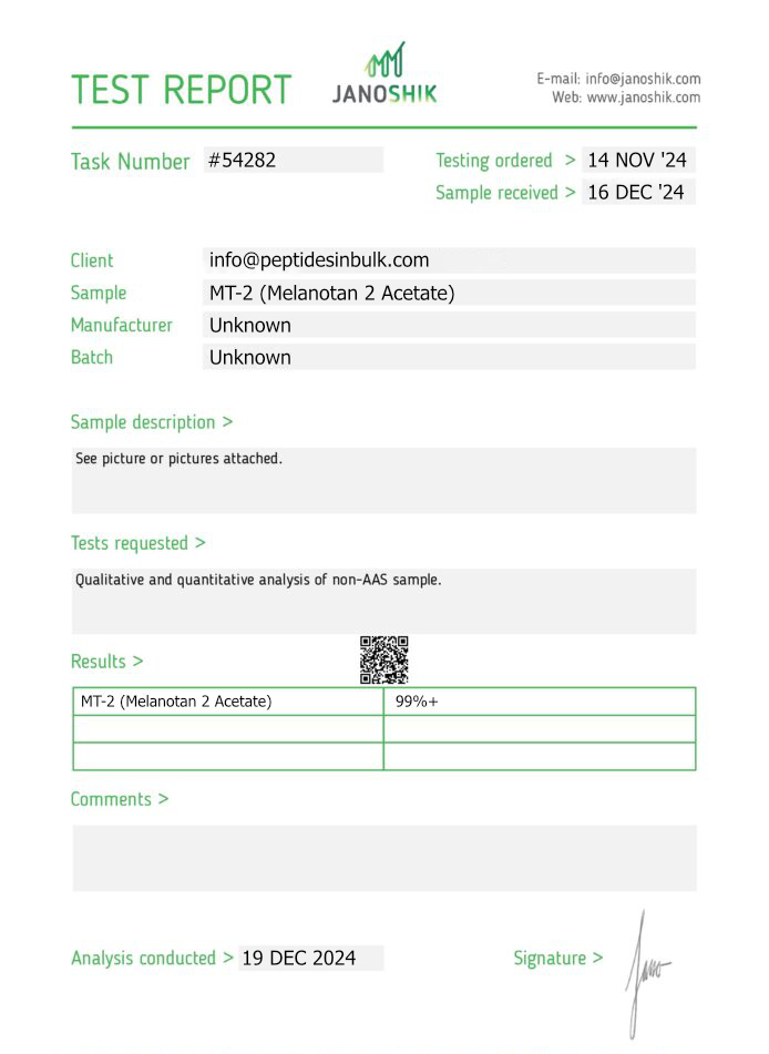 MT-2 Acetate - Synthetic Cyclic Heptapeptide Research Reagent (10 vials) - Image 3