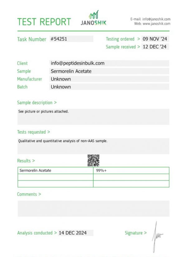 Sermorelin Acetate - Synthetic GHRH Polypeptide Fragment (10 vials)