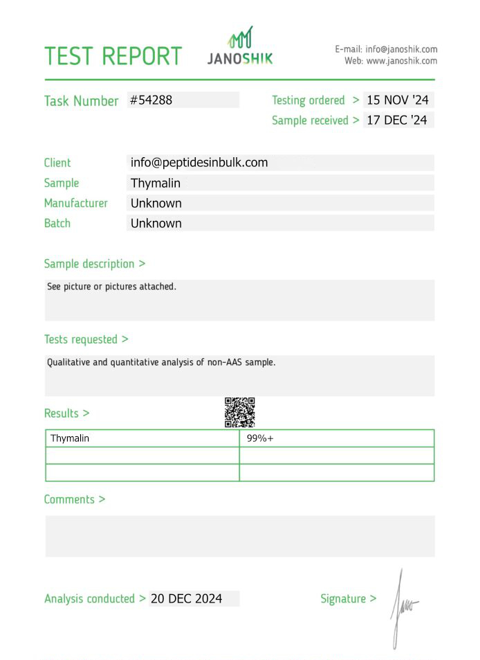Thymalin - Synthetic Thymic Fraction Analog Research Reagent (10 vials) - Image 3