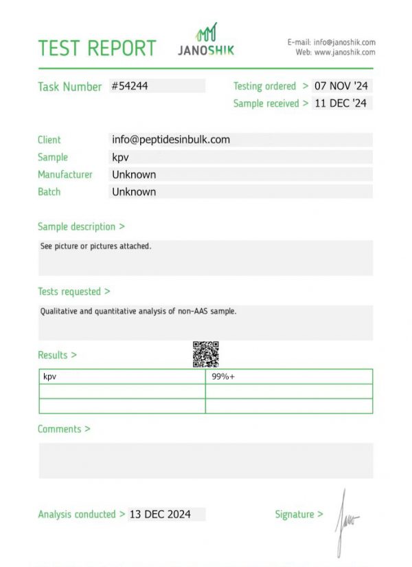 KPV - High Purity Melanocortin Signaling Fragment (10 vials)
